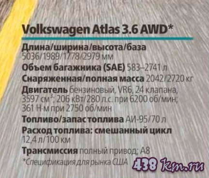  Volkswagen Atlas  : -, 